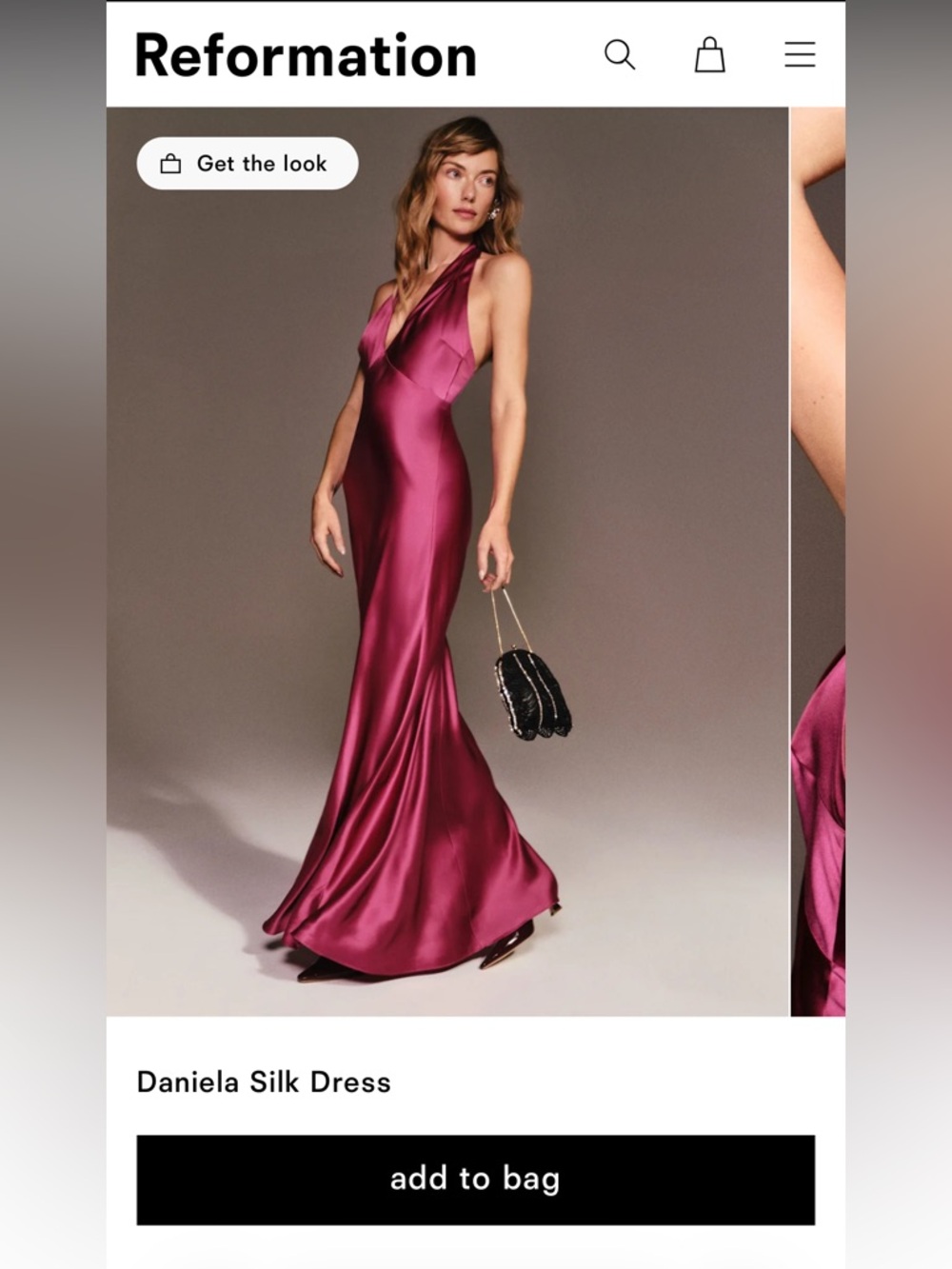 Reformation Daniela Silk Dress in Hibiscus Size 4